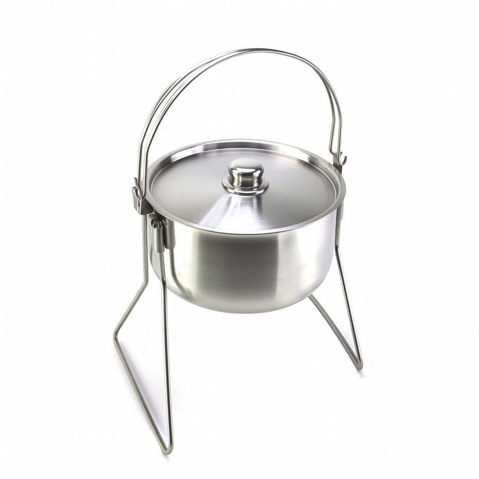Camping Cooking Pot Tripod - Garnek z ramą trójnogiem, ze stali