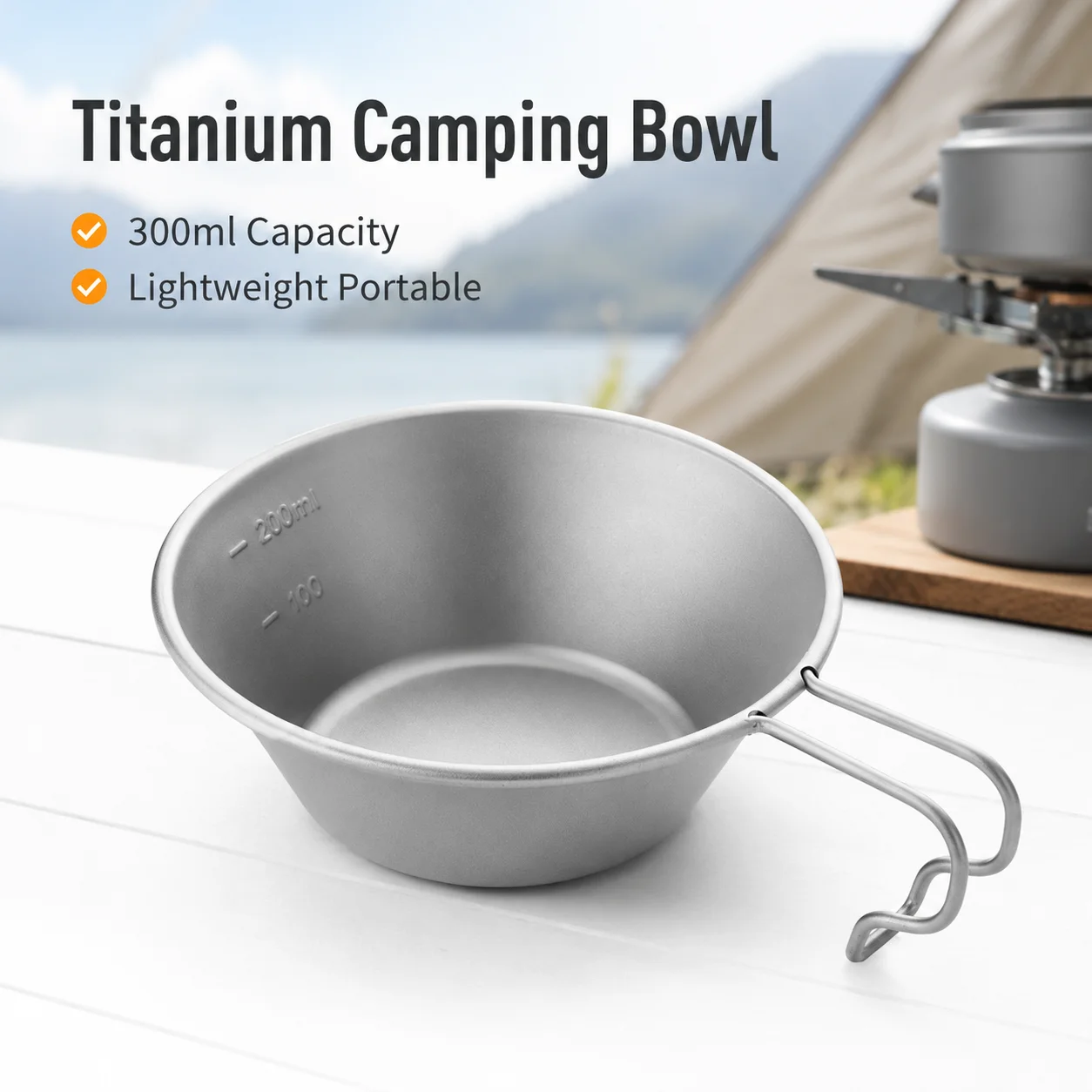 Camping Cooking Set Lightweight - Lekki tytanowy kubek Sierra Bowl z