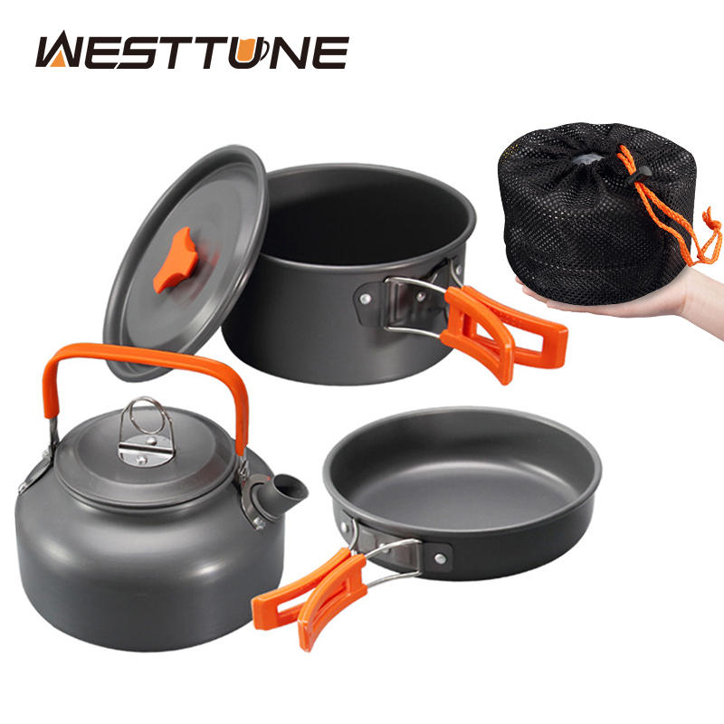 Camping Cooking Essentials - WESTTUNE Zestaw naczyń kempingowych Aluminiowy przenośny