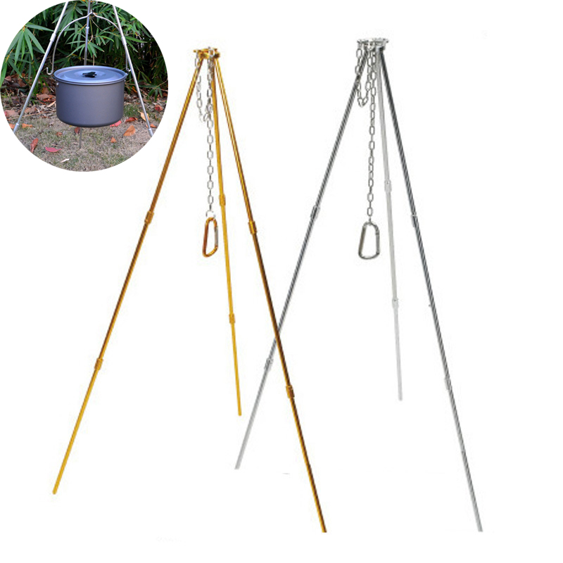 Camping Cooking Pot Tripod - Statyw kempingowy na zewnątrz, trwały, przenośny,