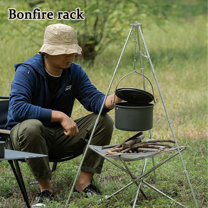 Camping Cooking Pot Tripod - Statyw na ognisko kempingowe przenośne trójkątne