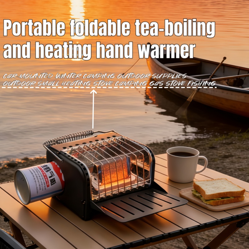 Camping Cooking Set Lightweight - Kuchenka gazowa kempingowa 1200W, przenośny mini