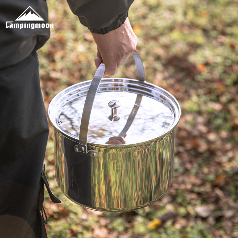 Camping Cooking Pot Large - CAMPINGMOON CC-24 stal nierdzewna, duża pojemność