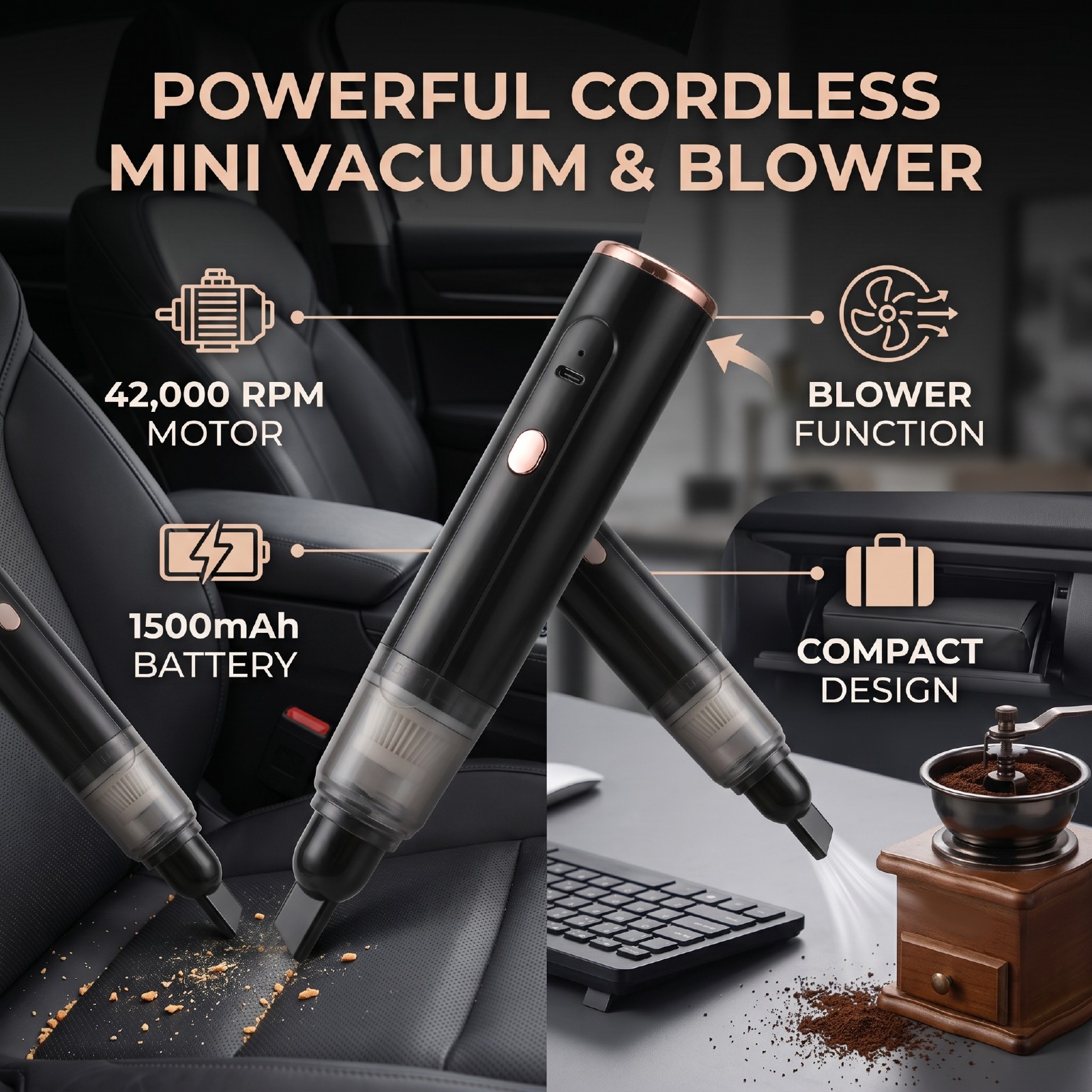 Pocket Coffee Maker - Odkurzacz samochodowy Odkurzacz samochodowy ręczny mini