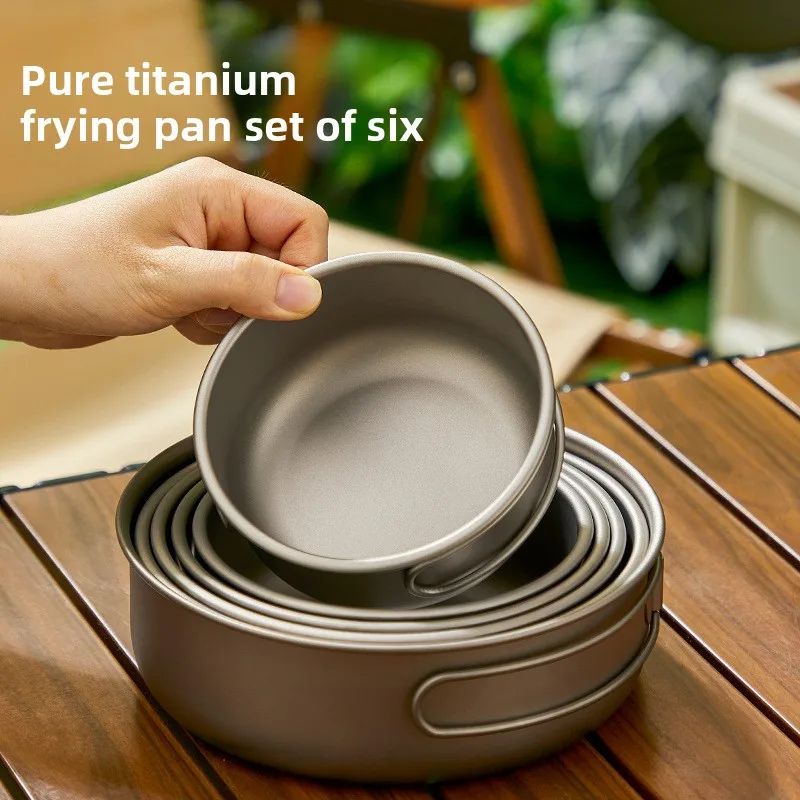 Camping Cooking Set Lightweight - Zestaw tytanowych garnków na zewnątrz Zestaw