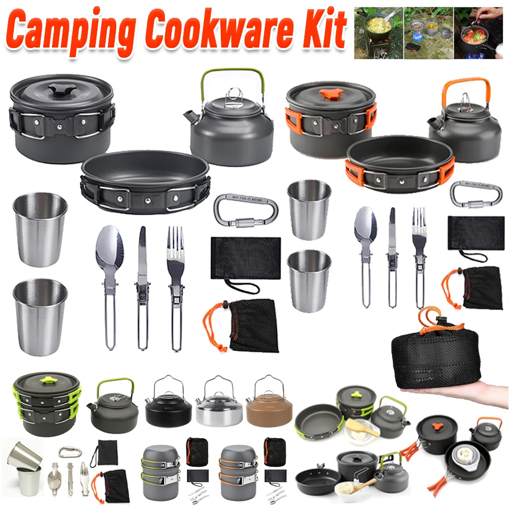 Camping Cooking Bowl - Zestaw naczyń kempingowych Czajnik Garnek Patelnia