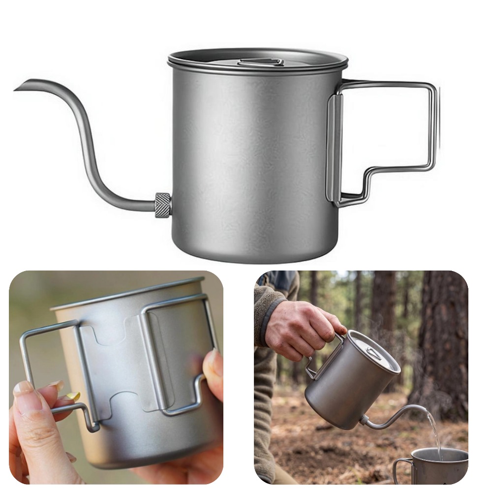 Camping Cooking Set Lightweight - Czajnik turystyczny z czystego tytanu 420