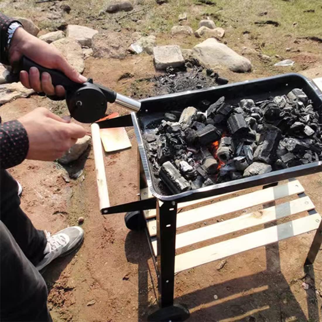 Przenośna dmuchawa do grilla n – Camping Cooking Essentials recenzja i cena