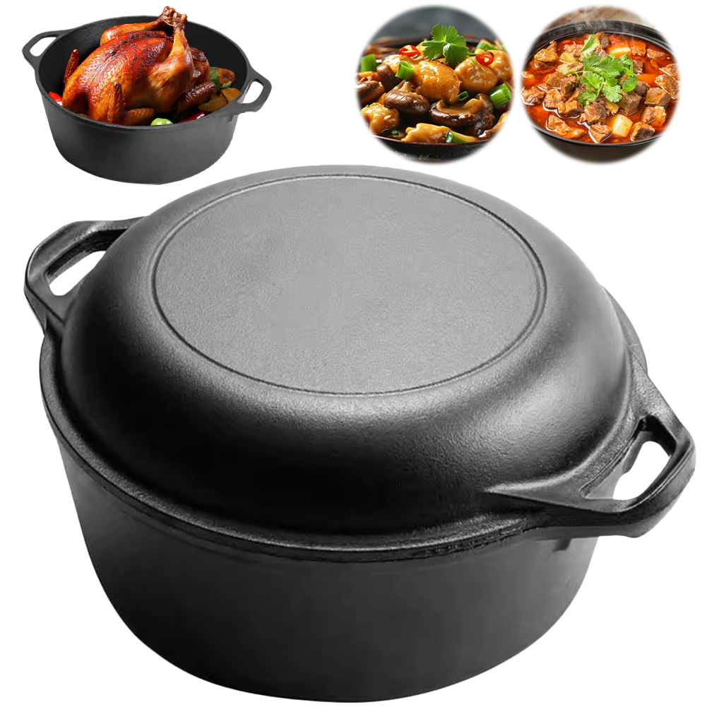 Garnek żeliwny 2 w 1 z podwójn – Camping Cooking Cast Iron recenzja i cena