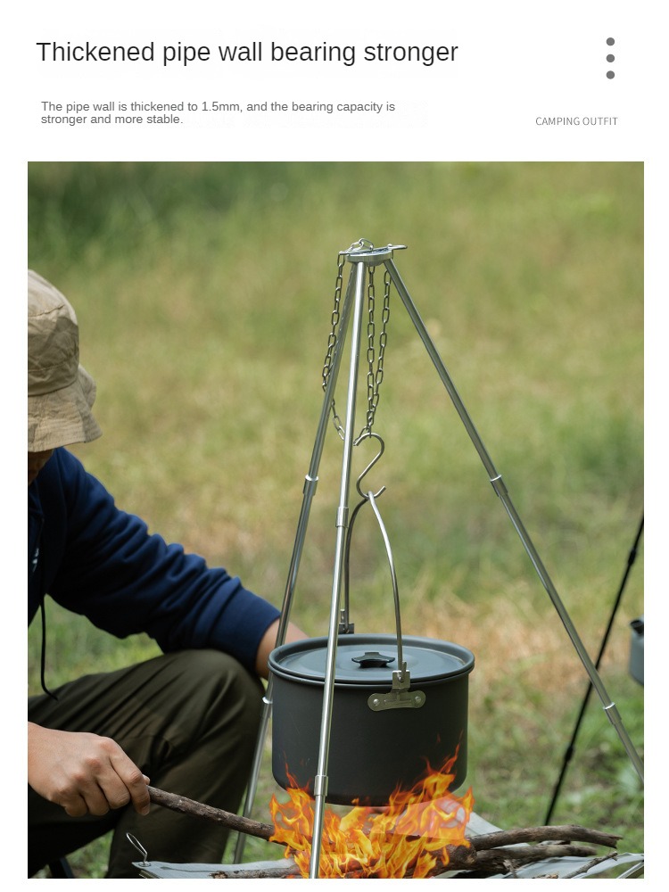 Statyw na ognisko kempingowe p – Camping Cooking Pot Tripod recenzja i cena
