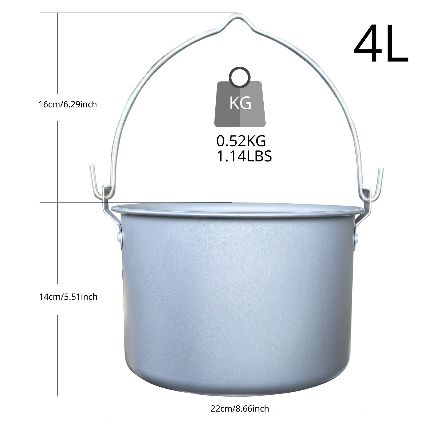 4L Zewnętrzny Wiszący Garnek K – Camping Cooking Pot Large recenzja i cena