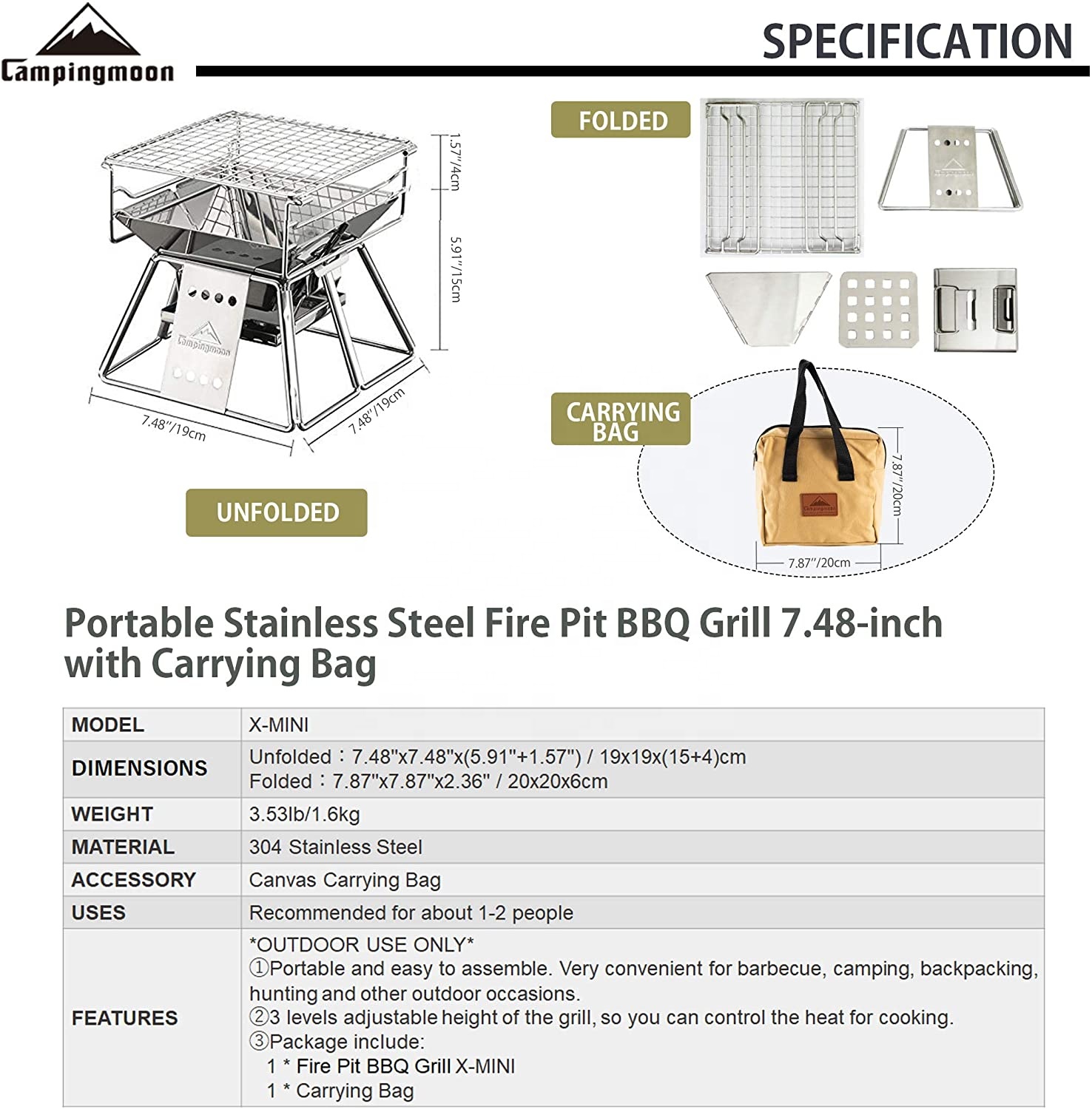 Campingmoon Outdoor Camping Bb – Camping Cooking Burner recenzja i cena
