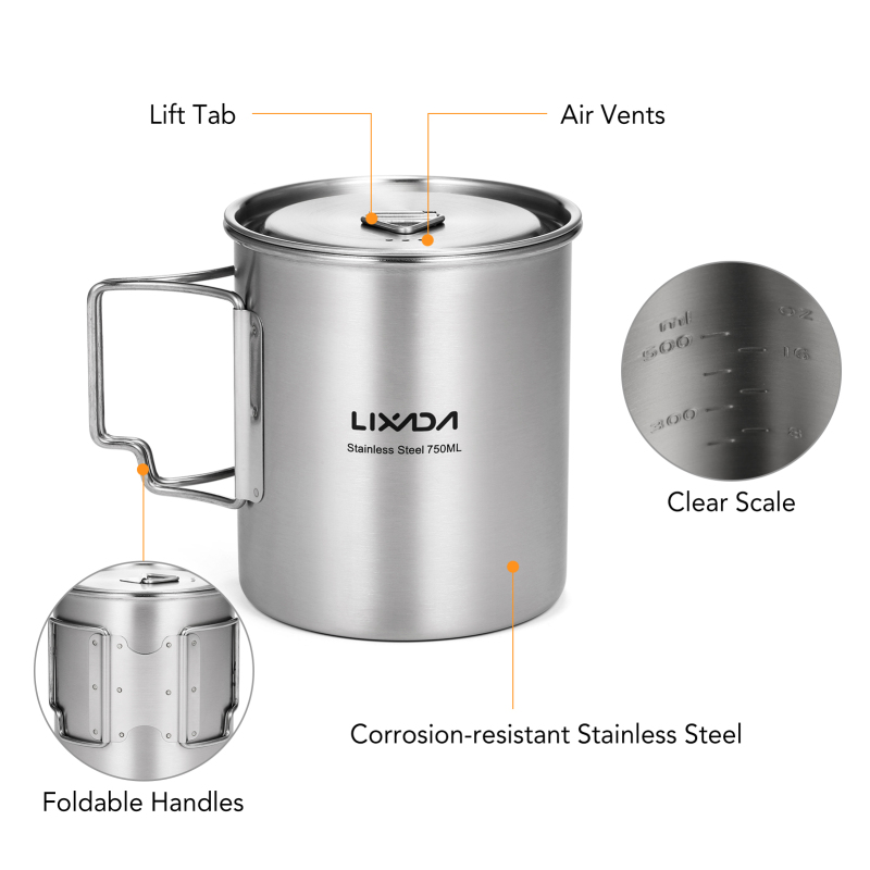 Lixada Kubek 750ml Outdoorowy  – Camping Cooking Backpack recenzja i cena