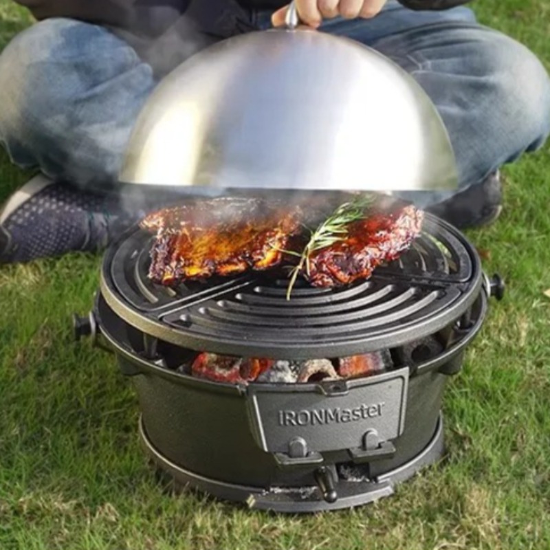 Okrągły grill węglowy, żeliwny – Camping Cooking Cast Iron recenzja i cena
