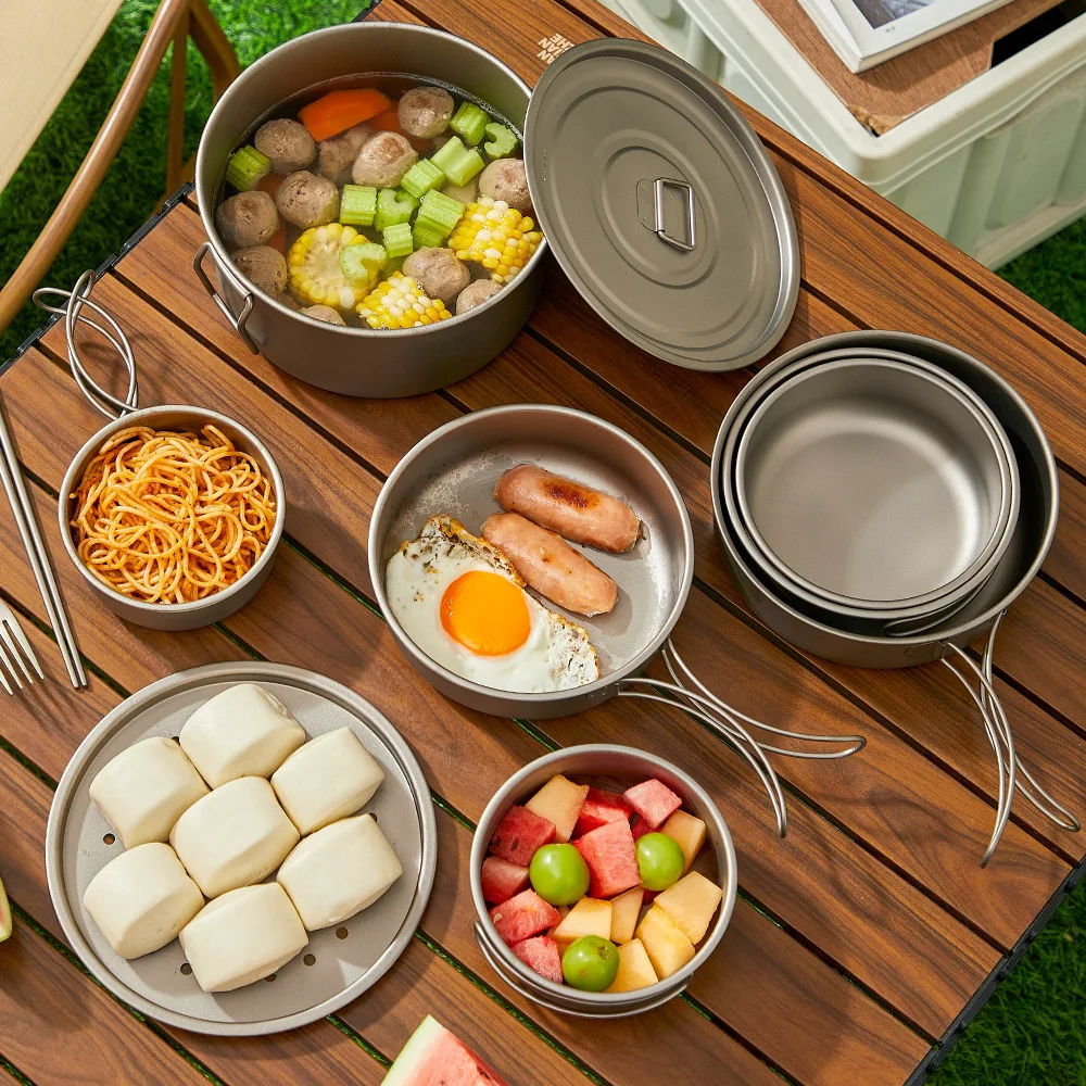 Zestaw tytanowych garnków na z – Camping Cooking Set Lightweight recenzja i cena