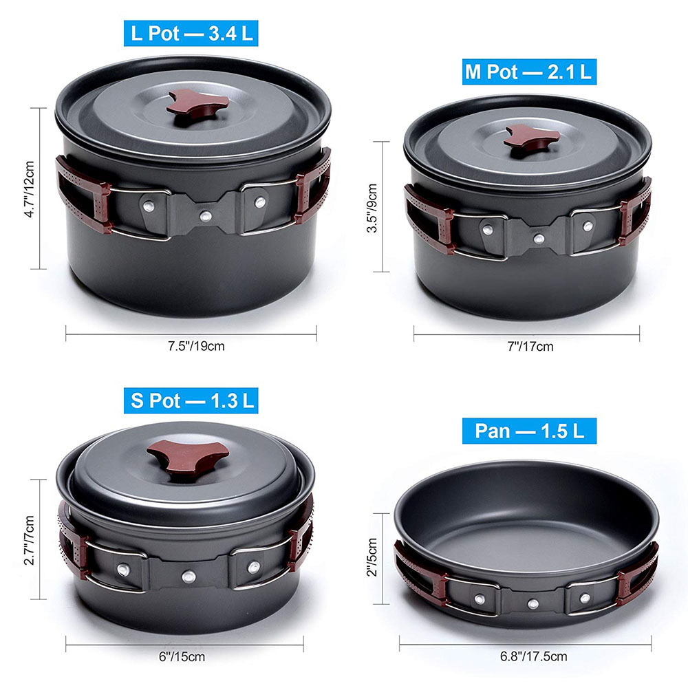 Zestaw naczyń kempingowych na  – Camping Cooking Set Lightweight recenzja i cena