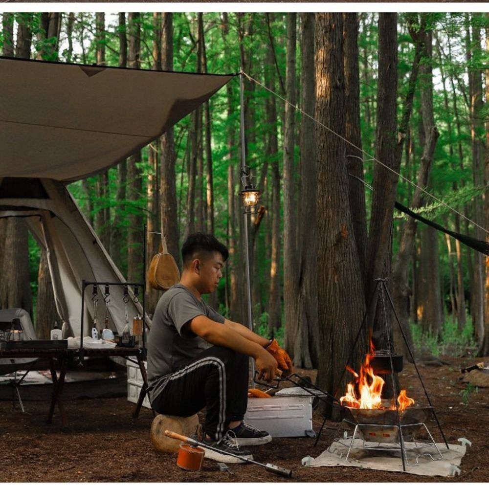 Przenośny statyw kempingowy z  – Camping Cooking Pot Tripod recenzja i cena